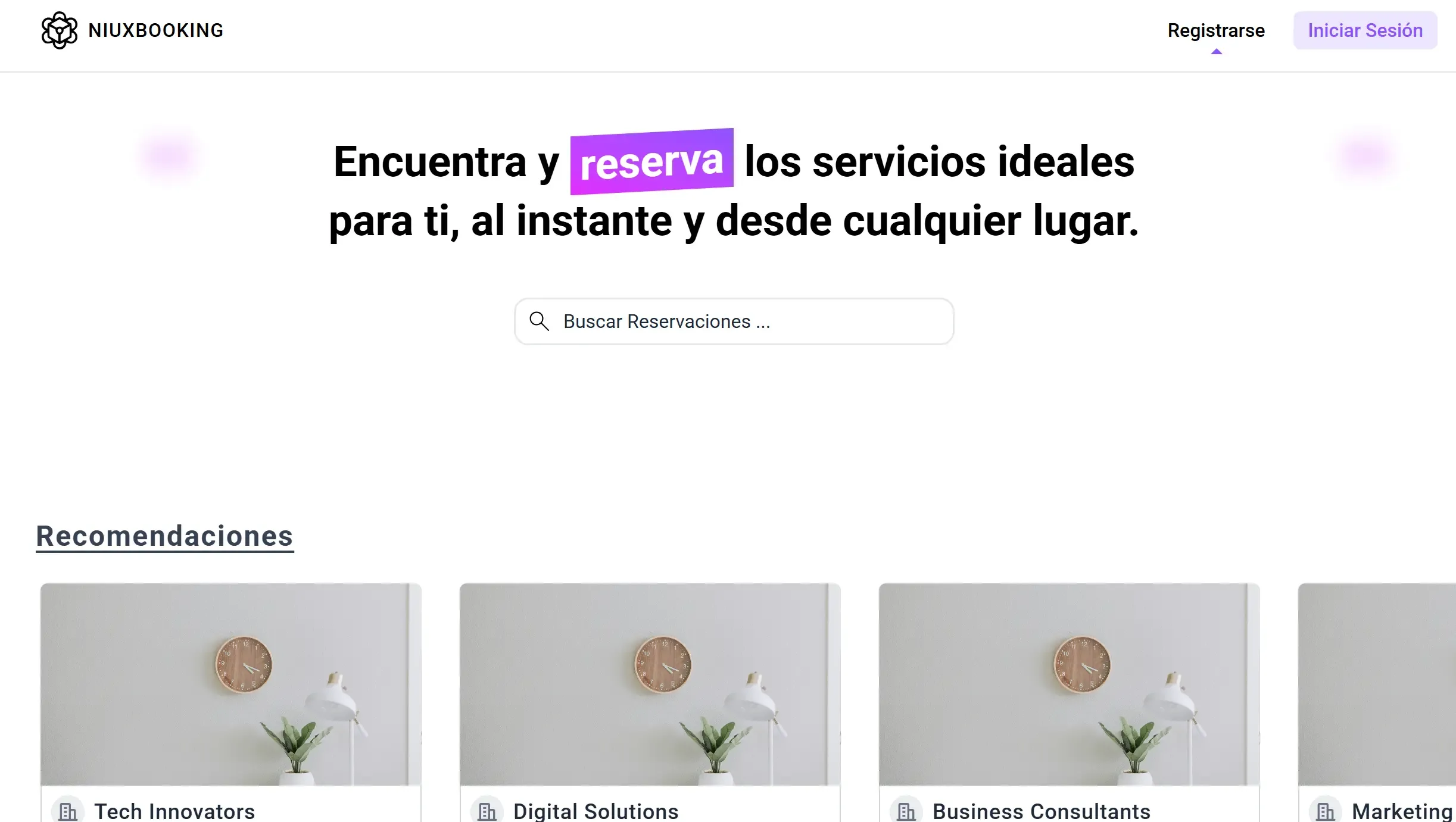 Niux Booking - Plataforma para Reservas de Servicios